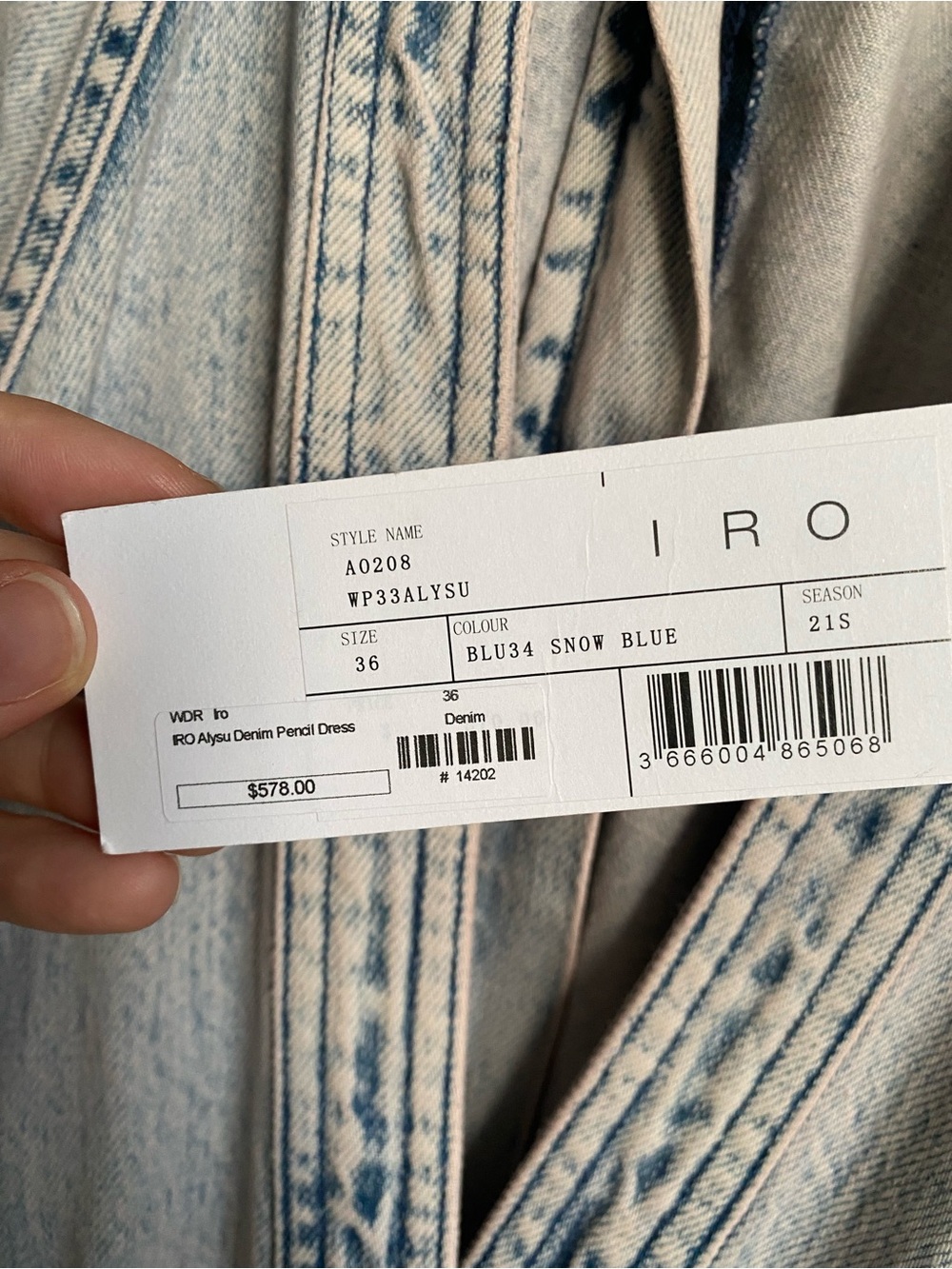 Iro Alysu Denim Midi Dress brand new with tags EU 36 Light Wash - Picture 3 of 15